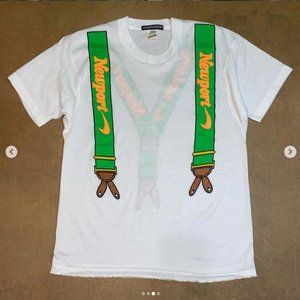 Martin Keehn Neon Rhinestone Newport Cigarette t shirt! Never Worn! Size Large